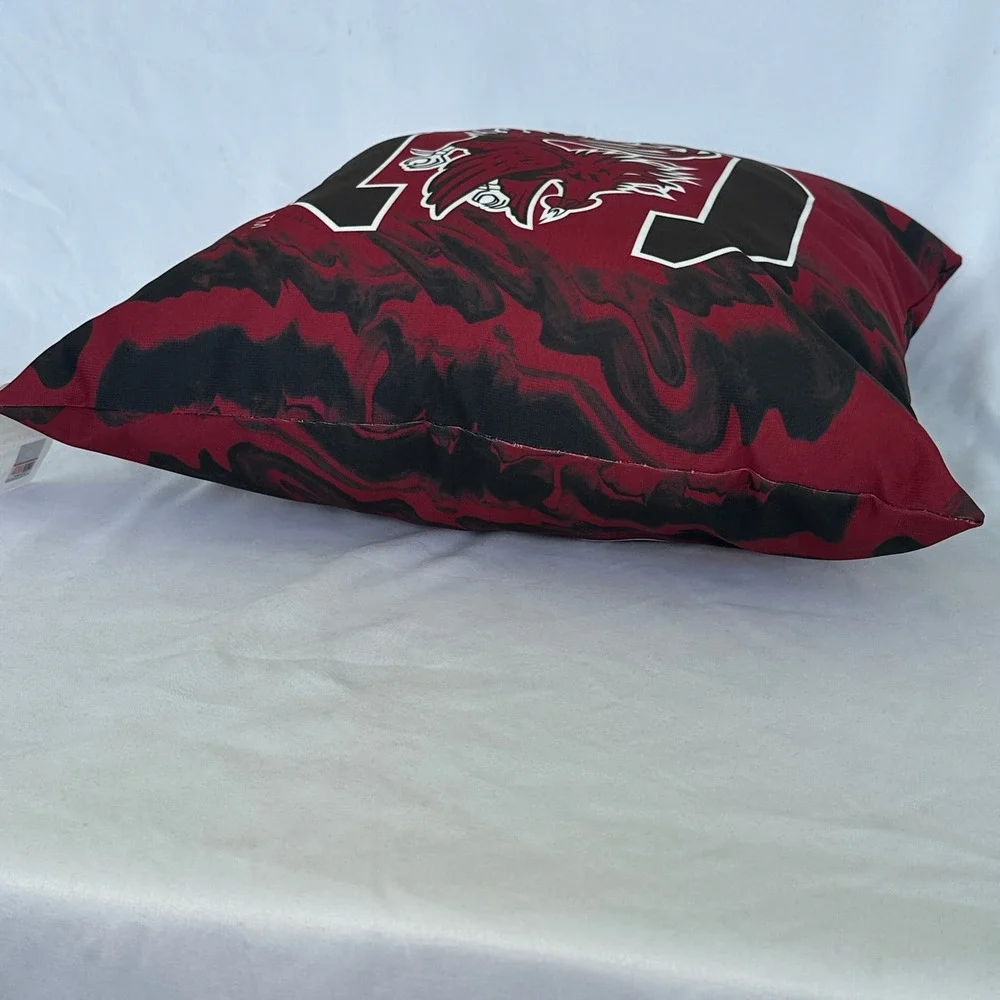 South Carolina Gamecocks College Covers Garnet Black Marbled‎ Throw Pillow NCAA